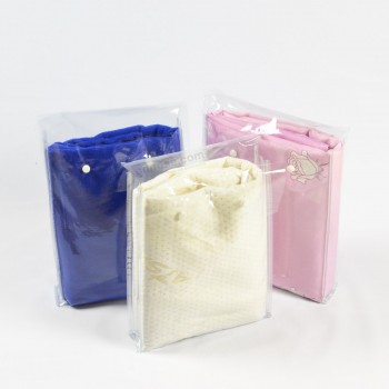 批发定制高品质耐用防水透明PVC立式袋，纽扣开合