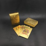 24K feuille d'or Pvc cartes à jouer poker en plastique