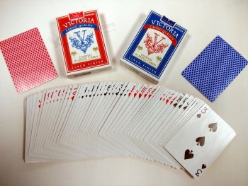 Carte da gioco in carta dollaro con finitura lino/Carte da poker rivestite di victoria personalizzate