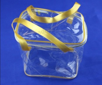 Sacchetto di lavaggio della borsa di toilette trasparente all'ingrosso di alta qualità su misura di viaggio impermeabile piccolo sacchetto cosmetico