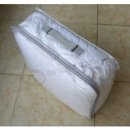 Aangepaste hoge kwaliteit oem promotionele huishoudelijke heldere Pvc beddengoed quilt tas
