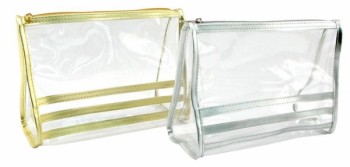 カラフルなPvcのトリムとカスタマイズされた高品質のジッパートップ透明なPvcパッキングバッグ
