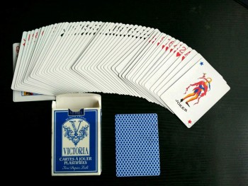 Tarjetas de póker de papel revestido de dollarama victoria con acabado de lino