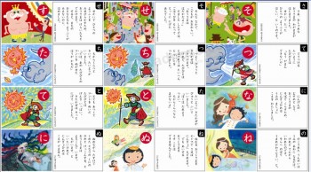 Spielkarten des Kinderlernspiels für Japan