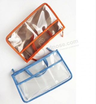 Bolsa de lavado de viaje de alta calidad personalizada bolsa de cosméticos de lavado a prueba de agua bolsa de baño transparente Cloruro de polivinilo bolsa de baño
