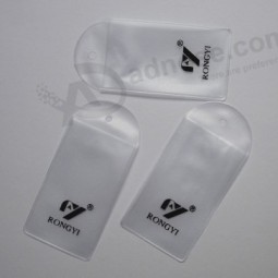 Maßgeschneiderte hohe qualität transparent schrubben PVC kleine artikel aufbewahrungstasche label taschen