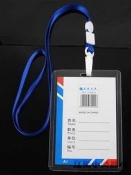 Personalizado de alta qualidade transparente cordão à prova d'água empregado conjuntos de cartões de identificação de PVC