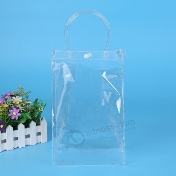 Customized high quality PVC Transparent Hand - Held Button Bags Environmental Gift Bags Toys Bags