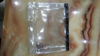 Wholesale customized high-end Transparent Zip Closure with Sealed PVC Flat Pocket