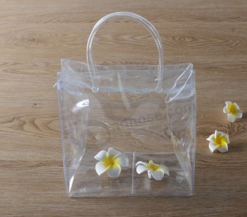 卸売カスタマイズ高-エンドPvc透明なハンドバッグギフトバッグジッパーバッグ