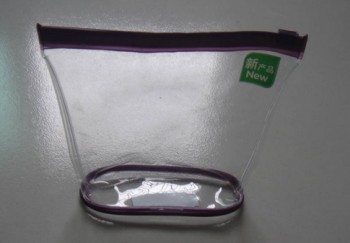 Al por mayor personalizado alto-Bolso cosmético transparente simple del Cloruro de polivinilo del bolso de la bolsa que se lava impermeable del extremo que viaja