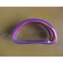 Wholesale customized high-end PVC Transparent Zipper Semi - Circular Soft Bone Bags