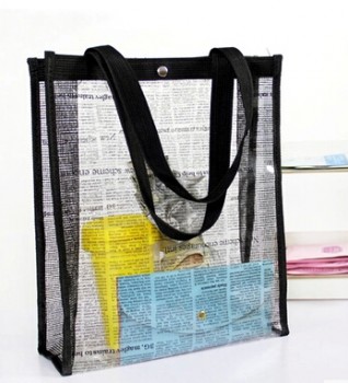 All'ingrosso su misura alta-Fine trasparente impermeabile durevole borse in Pvc per lo Shopping