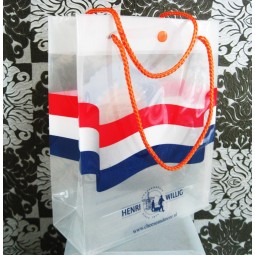 Wholesale customized high-end Hit Color Transparent Waterproof Durable PVC Shopping Bags