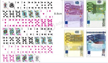 Cartas de papel de diseño euro/Naipes de póquer con diseño de euro