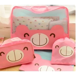 Wholesale Customized high-end Cute Pink Pig Clothes Storage Bag PVC Waterproof Bag