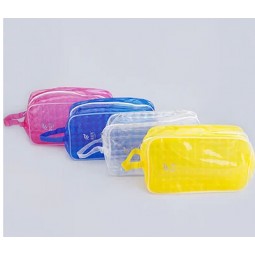 Wholesale customized higjh-end Fresh Multi-Color High-Capacity Make-up PVC Handbag Pencil Case
