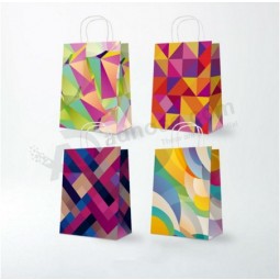 Colorful Kraft Paper Gift Bag with Twisted Handle