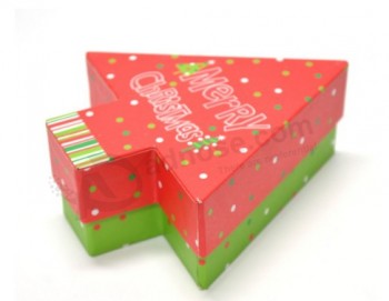 рождественская елка форма бумага подарок коробка