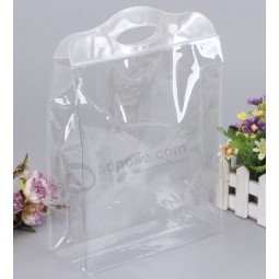 Customized high-end Green Transparent PVC Buckle Plastic Gift Bags
