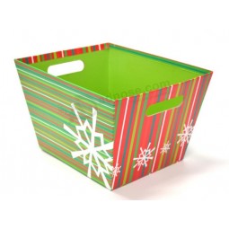 Christmas Theme Paper Storage Boxes with Handle and high quality