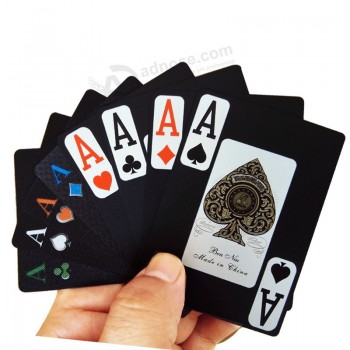 100% 새로운 검은 플라스틱 카드 놀이/Pvc 포커 카드 놀이