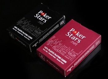 扑克明星100％全新PVC扑克牌/塑料扑克牌