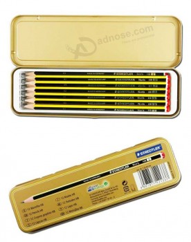 Arriba-Caja de eStaño de caTapaad para lápiceS perSonalizadoS