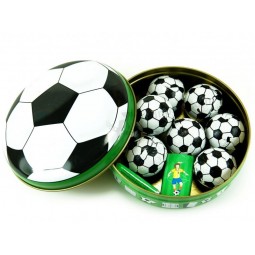 Football Design Christmas Ball Tin for Chocolate and Chewing Gum Custom 