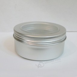 150ml Aluminum Jar with Screw Lid Window Tin Box Custom 