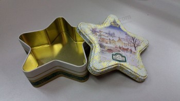 Cinco perSonalizadoS-Forma de eStrella puntiaGramouda caja de lata de té y chocolate