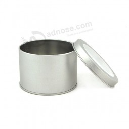 Custom Plain Silver Round Window Tin Box