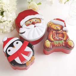 Santa Sets of Tin Penguin Bear Christmas Tin Boxes