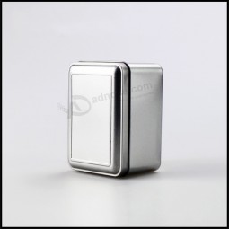 Custom Rectangular Gift Tea Tin Box in Plain Silver Color