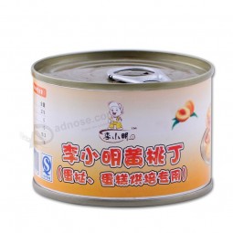 Easy Open Lid Tin Cans Food Grade Metal Cans for Caviar or Meat Custom