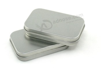 Plain caixa de lata de cor prata (Fv-042909)