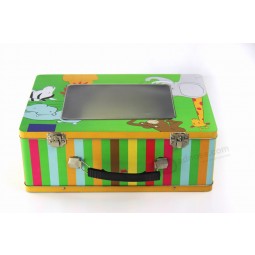 Tin Box with a Handle and Clear Window