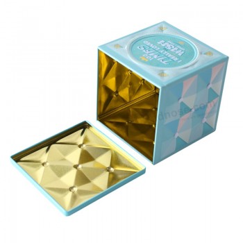 Square Vintage Gift Tin Box for Christmas Promotion
