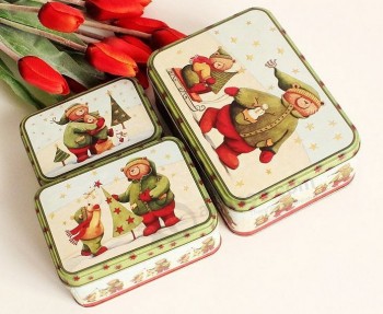 Hot Sale Christmas Cookie/Biscuit Tin Box Custom