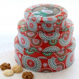 Wholesale Christmas Tin Boxes Sets with The PVC Clear Window