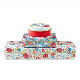 Set of Three Different Shaped Tins with Removable Lid Closures