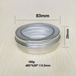 Wholesale 100g Aluminum Tin Cans with Window Screw Lid for Hair Wax