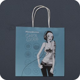 Wholesale Customized high-end Printed Kraft Paper Gift Bag with Twisted Handle with your logo