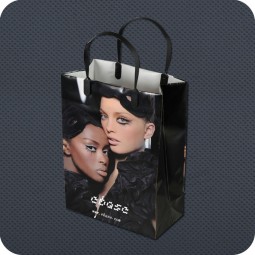 Wholesale customized high quality Premium Luxury Plastic Shopping Bag with Clip Handle