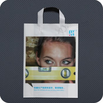 Customized high-end Promotional Plastic Soft-Loop Handle Shopping Bag