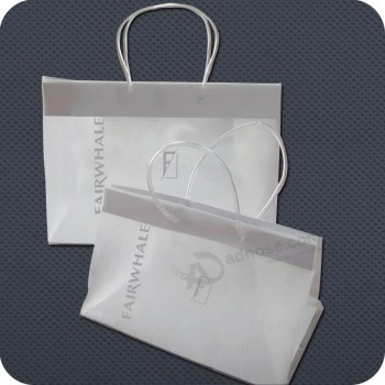 Customized high-end Plastic Luxury Shopping Bag with PVC Tube Handle