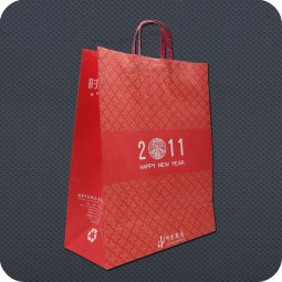 Wholesale high-end custom logo for Fashion Kraft Paper Bag with Flat Handle