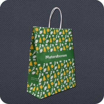 Wholesale customized high quality Promotional Kraft Paper Bag with Twist Handle and your logo