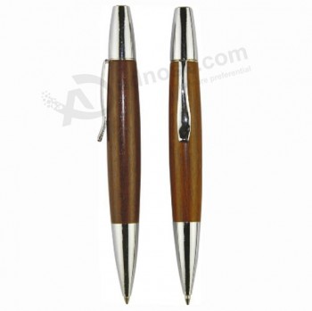 2017 批发定制顶级质量最新oem木制金属圆珠笔