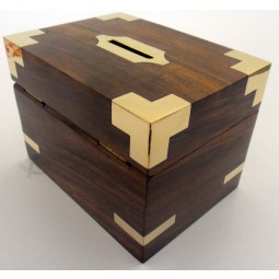 Custom Donation Hidden Wooden Money Box Wholesale